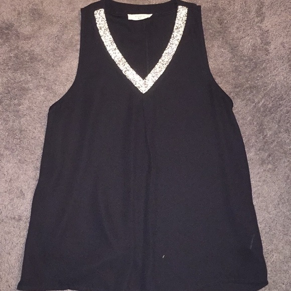 Elodie Tops - Black rhinestone sleeveless top